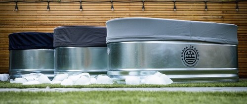 Ice bath steel stock tank - ice,
